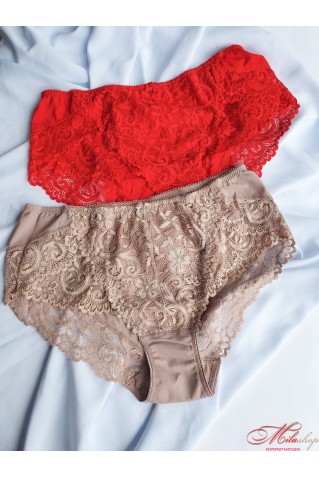 Мереживні трусики сліпи Lanny Mode 55004 пудра